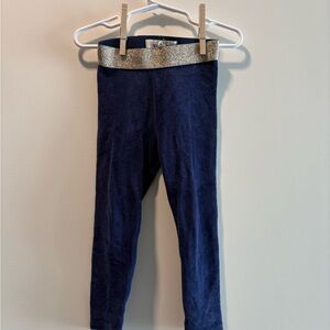 Boden Toddler Navy Leggings with Gold Waistband